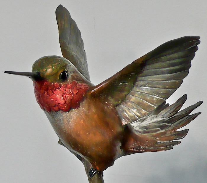 Hummingbird Bronze Sculpture Tom Hjorleifson