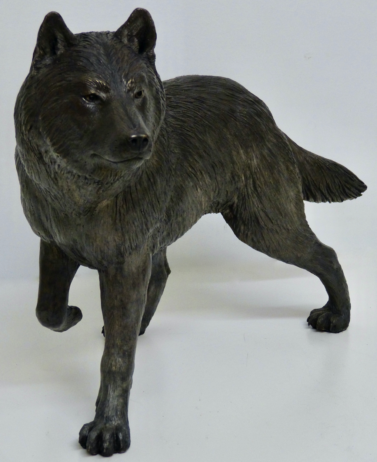 Wolf, Bronze Sculpture Tom Hjorleifson